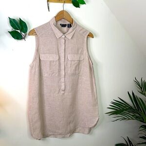 JNY Jones New York 100% Linen Long Camp Shirt M